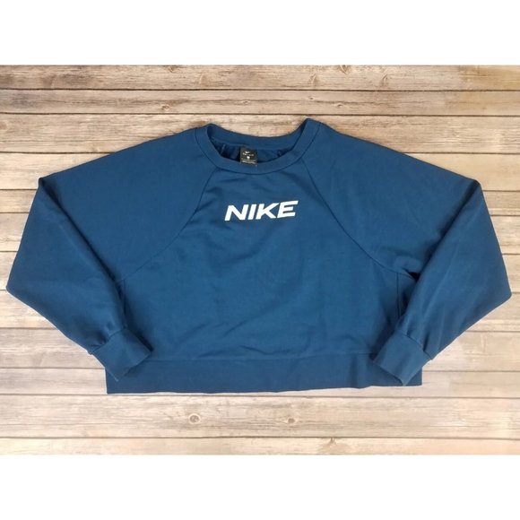 Nike Tops - Nike Sportswear Womens Cropped Sweater Plus Size 2X Blue Long Sleeve Graphic